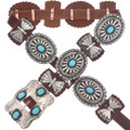 Turquoise Silver Concho Belt 13142