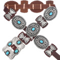 Turquoise Silver Concho Belt 43216