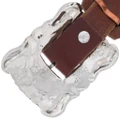 Spiderweb Turquoise Silver Leather Native American Concho Belt 43220