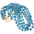 Alternating Gold Bead Necklace Natural Arizona Turquoise Nuggets 43274