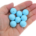 Big Round 18mm Sleeping Beauty Blue Turquoise Beads Round Set of 8 5353