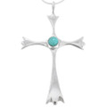 Sterling Silver Turquoise Cross Pendant 43190