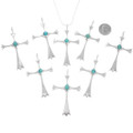 Native American Silver Cross Pendants Turquoise Accents 43190