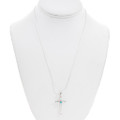 Navajo Turquoise Silver Cross Pendant with Chain 43376