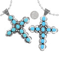 Turquoise Sterling Silver Cross Pendant Necklace 43438