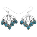 Sterling Silver Turquoise Dangle Earrings 43493