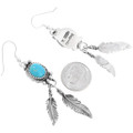 Navajo Sleeping Beauty Turquoise Dangle Earrings Artist Signed 43514