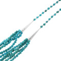 Navajo Five Strand Turquoise Necklace Sterling Silver Accents 43515
