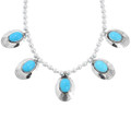 Sterling Silver Turquoise Necklace Set With Dangle Earrings 1763
