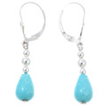 Sterling Silver Turquoise Drop Earrings 43672