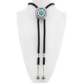 Native American Sterling Silver Arizona Turquoise Bolo Tie 43697