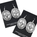 Western Silver Concho Dangle Earrings 43701