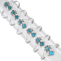 Navajo Floral Design Turquoise Sterling Bracelet 0715