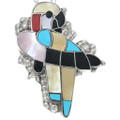 Zuni Inlay Parrot Pendant with Chain 42304