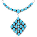 Sleeping Beauty Turquoise  Sterling Silver Navajo Necklace by Anna Spencer 0109