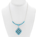 Sleeping Beauty Turquoise  Sterling Silver Navajo Necklace by Anna Spencer 0109