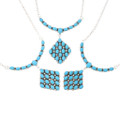 Sleeping Beauty Turquoise  Sterling Silver Navajo Necklace by Anna Spencer 0109