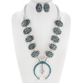 Genuine Turquoise Squash Blossom Necklace 43790