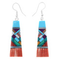 Micro Inlay Turquoise Spiny Oyster Earrings 43802