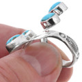 Native American Southwest 3 Stone Blue Turquoise Ring 43852