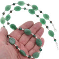 Native American Beaded Aventurine Sterling Silver Necklace 43921