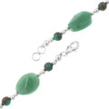 Alternating Sterling Silver Aventurine Bead Navajo Necklace Navajo Artist Lula Begay 43921