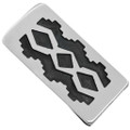 Navajo Rug Design Silver Money Clip Handmade by Thomas Begay 0564