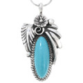 Navajo Sleeping Beauty Turquoise Pendant 43951