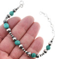 Sterling Silver Turquoise Bead Tennis Bracelet 44010