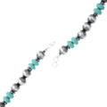 Alternating Turquoise Silver Bead Necklace 44052