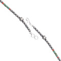 Beaded Sterling Silver Necklace Turquoise Coral Accents 44117