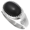 Sterling Silver Matte Finish Black Onyx Ring 44120