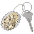 Silver Concho Native American Warrior Key Ring 44148