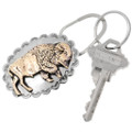 Silver Native American Buffalo Key Ring 44154