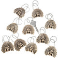 Gold Warrior Indian Chief Feather Headdress Key Chain 44159