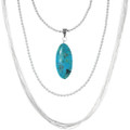 Turquoise Pendant Sterling Silver Chain or Liquid Silver Necklace Upgrade 44178
