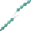 20mm Turquoise Bead Necklace Alternating Sterling Silver Accents 44182