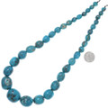 Deep Blue Turquoise Beads Tapered Necklace 18 inch Strand 37867