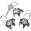 Silver Sunface Bear Key Ring 44188