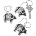 Silver Kachina Bear Key Chain Navajo Design Silver Overlay 44205