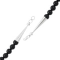 Onyx Necklace Sterling Silver Ends 44299