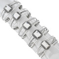 A Grade White Buffalo Square Cut Navajo Bracelet 44304