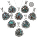 Spiderweb Turquoise Pendants Native American Made Jewelry 44325