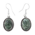 Sterling Silver Seraphinite Gemstone French Hook Earrings 44336