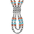 Navajo Desert Pearls Sterling Silver Necklace Turquoise Accents 44376