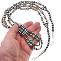 Sterling Silver Bench Bead Navajo Necklace Artist Lula Begay 44376