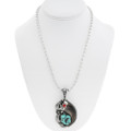 Genuine Bear Claw Coral Turquoise Pendant 44382