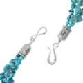 Natural Kingman Turquoise Nugget Chandelier Three Strand  Beaded Necklace 1967