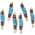 Native American Turquoise Inlay Handle Folding Knife Artist Signed 43252