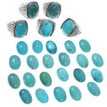 High Grade Turquoise Sterling Silver Navajo Mens Ring 44394